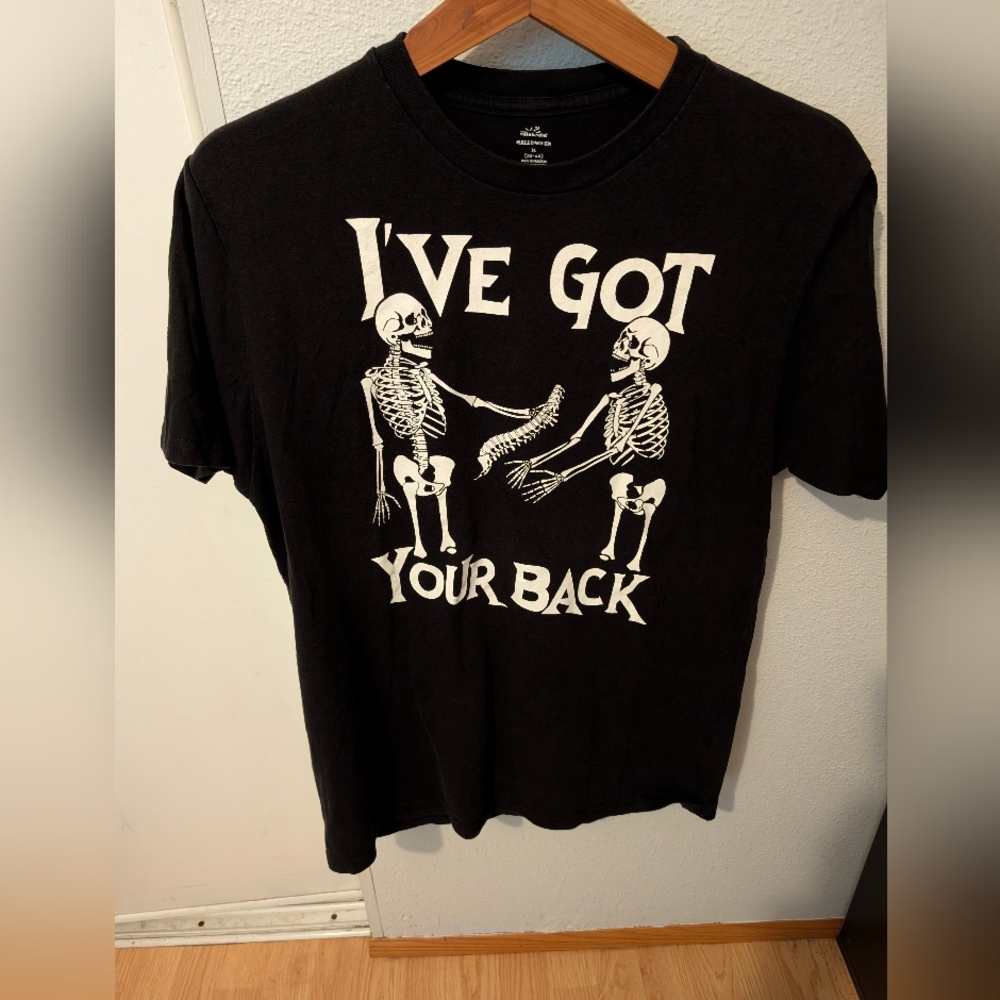 Halloween Men's Black T-shirt "I've Got Your‎ Back" Graphic Size M